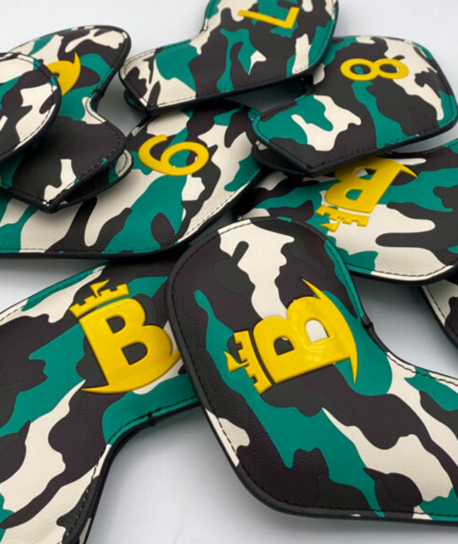 The 9-piece set Baron Meraki Edition Iron Headcovers, Camouflage Green