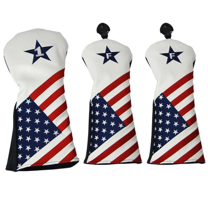 The Retro Stars and Stripes Driver and Woods Headcovers