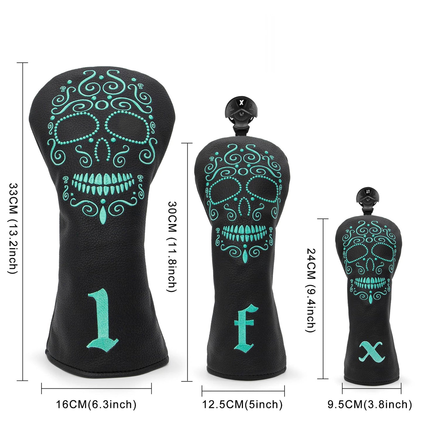 The Green Skull Golf Club Headcover Set