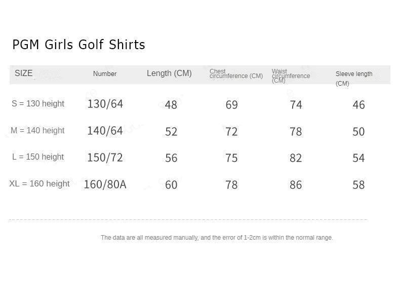 PGM Girls Golf Long Sleeve T Shirts