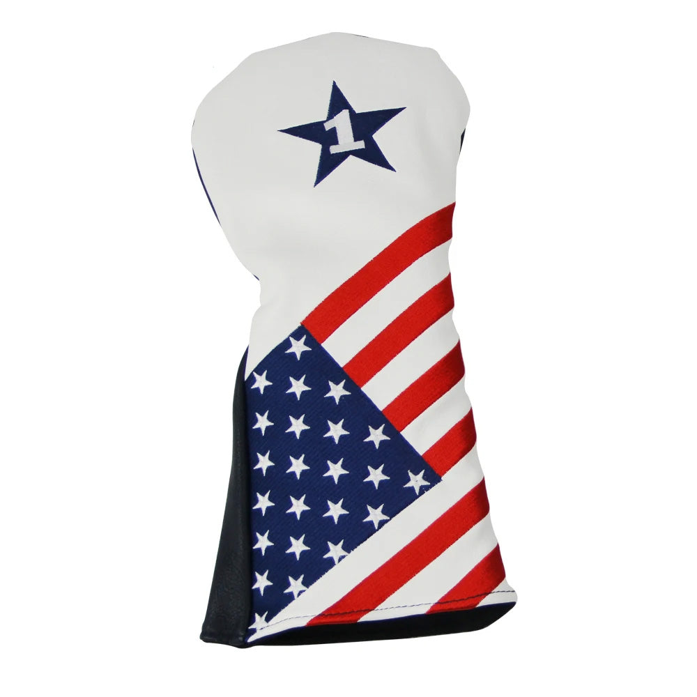 The Retro Stars and Stripes Driver and Woods Headcovers