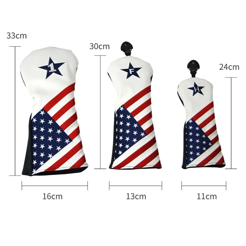 The Retro Stars and Stripes Driver and Woods Headcovers