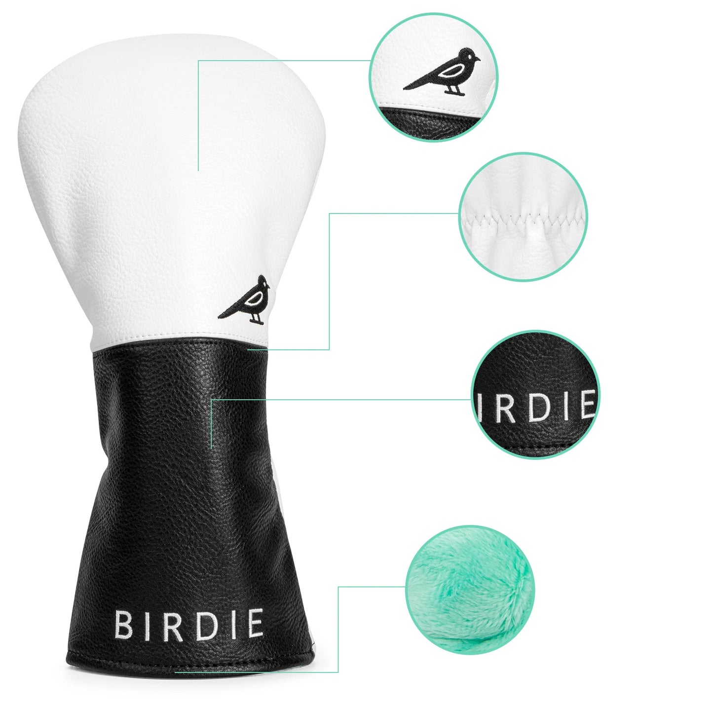 The White and Black Birdies Golf Club Headcovers