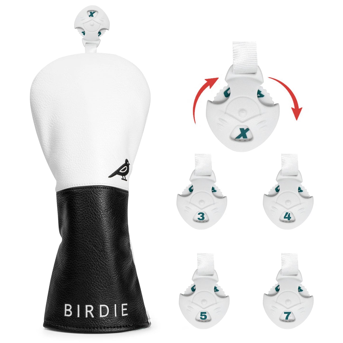 The White and Black Birdies Golf Club Headcovers