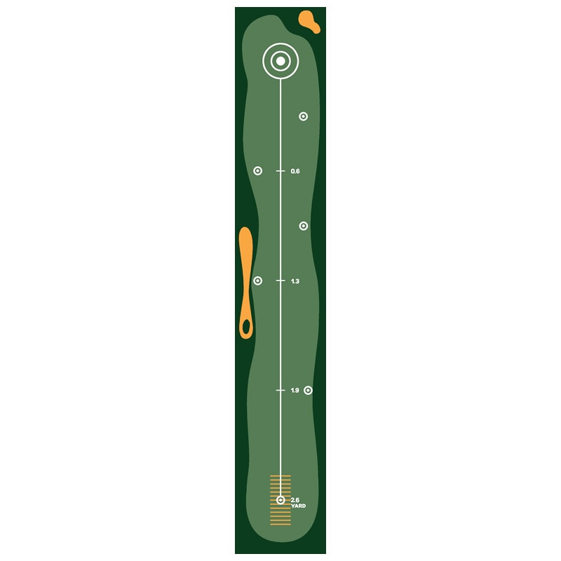 a green and orange Carpet Putting Mat For Indoor Training from Groove Golf Co.